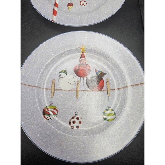 Vintage Oneida Frosty Feathers Stoneware Salad Dessert Plates Set Of 4 - Picture 5 of 8